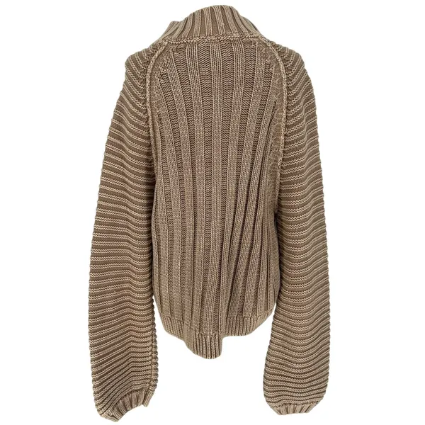 Free People‎ Sweetheart Chunky Knit Mockneck Sweater Sandcastle L - Image 10