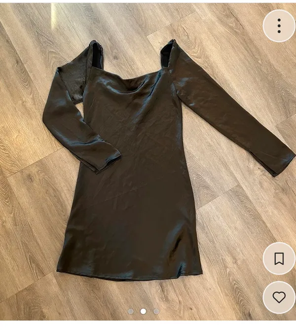 Princess Polly Black Satin Dress - Image 2
