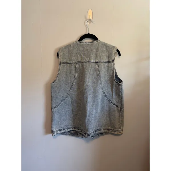 So Me Denim Jean Vest Cotton Blend Tie Front NWT Size Large Nashville Cowgirl - Image 8