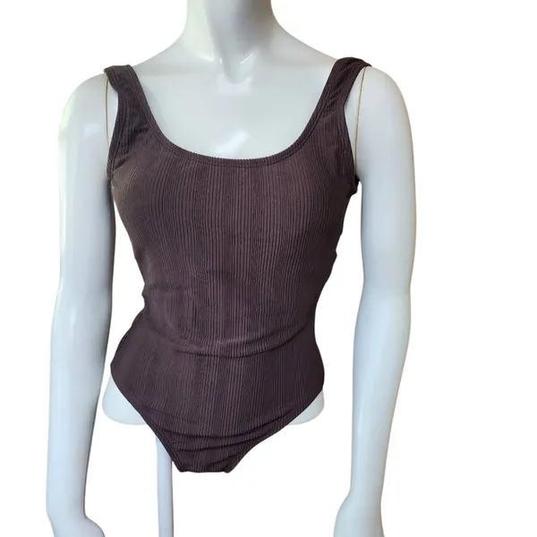 Catalina Brown Ribbed One-Piece Swimsuit (M) - Image 2