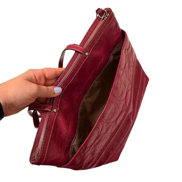 Coach Legacy Stitched Signature C Tote Bag Berry Pink Patent Leather‎ Preppy Y2K - Image 10