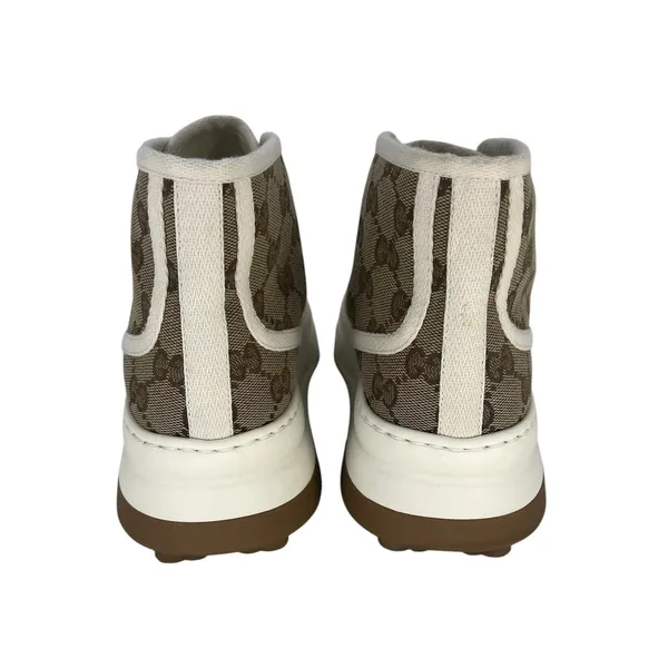 Gucci GG Canvas‎ Platform High Top Sneakers Beige Size 37.5 - Image 14