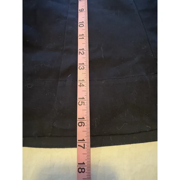 Anthropologie A Lined Mini Skirt Black Sz Large Boho Minimalist Workwear Zipper - Image 8