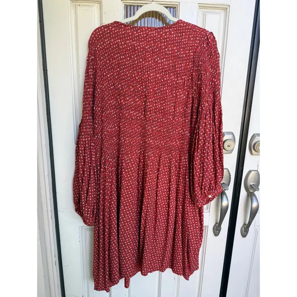 Madewell Red Floral Challis Button-Front Mini Dress in Tiny‎ Daisy Size 1X NWT - Image 2