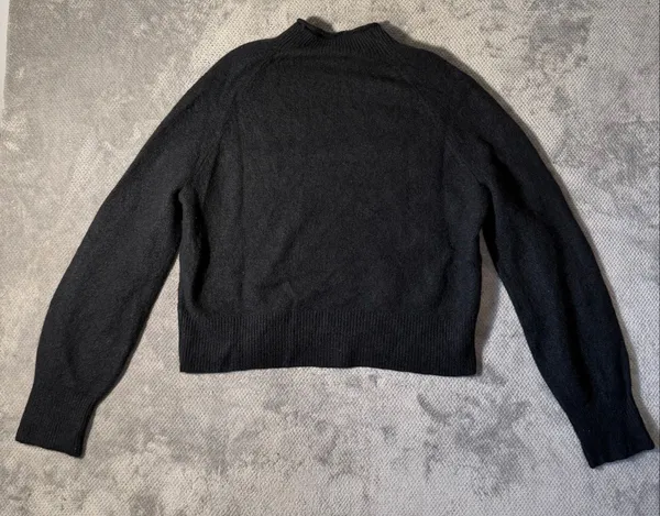 J.Crew Women’s Large Black Merino Wool Alpaca Blend Raglan Mock Neck Sweater - Image 7