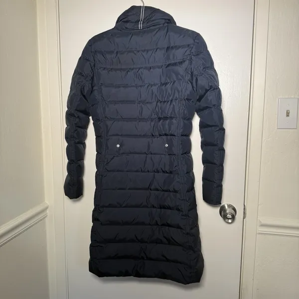 Tommy Hilfiger Women's Small Navy Quilted Long Puffer Coat Jacket -Read - Image 7