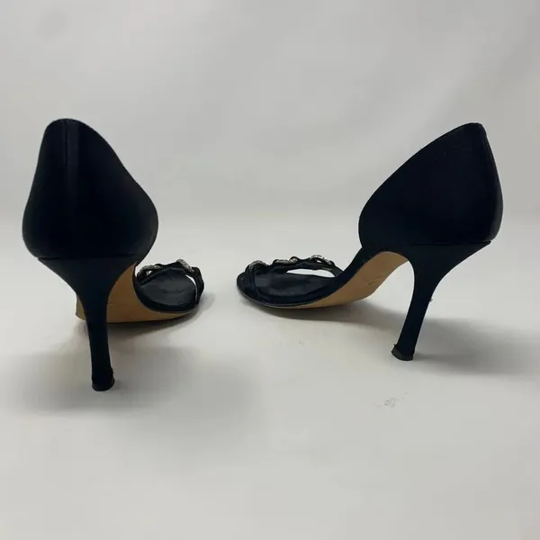 Giuseppe Zanotti Black Silk Sandals‎ w/ Rhinestones - Image 7
