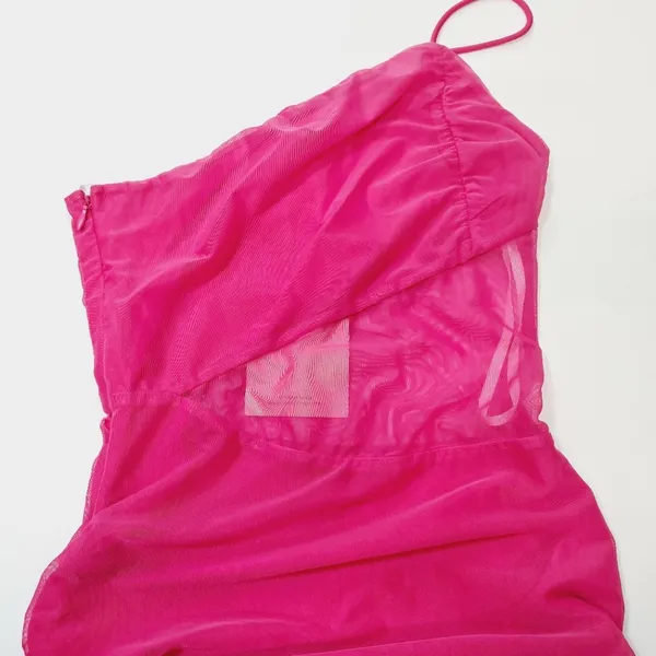 Superdown Jerica Mesh Mini Dress in Pink XS - Image 5