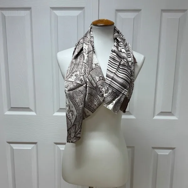 Unisex Italian Paisley Silk Scarf 65" x 19"- NEW - In‎ bags. - Image 3
