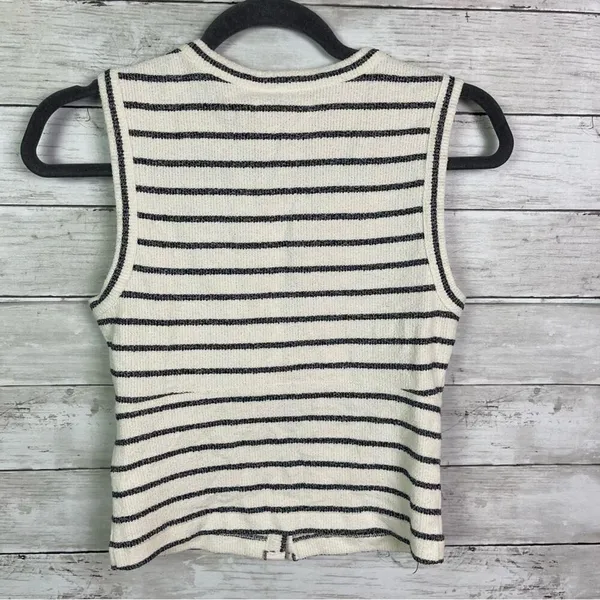 Madewell Split-Crewneck Cardigan Tank in Stripe Size XS - Image 6