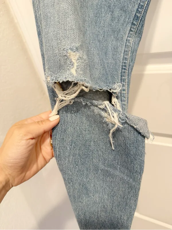 AGOLDE Jamie High Rise Classic‎ Jeans Distressed Dakota Wash size 24 - Image 6