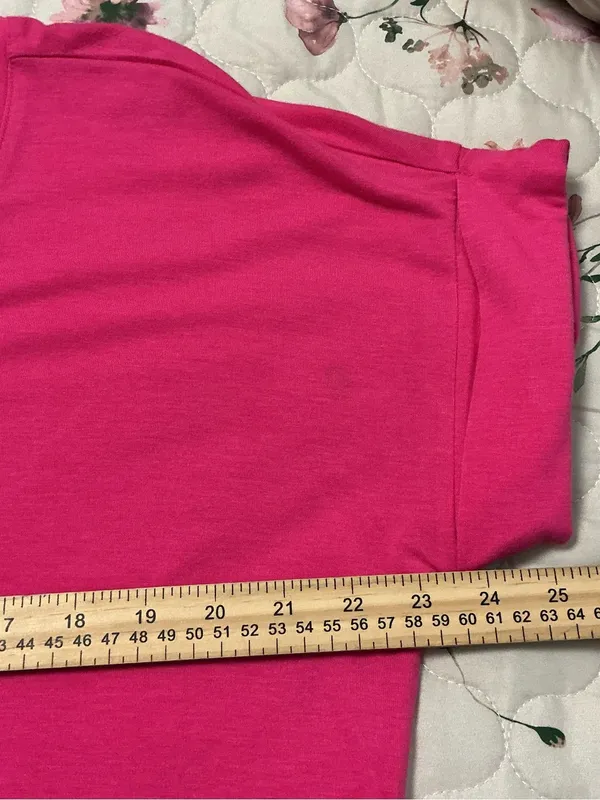 Zenana Hot Pink V-Neck T-Shirt Dress Size L NWT - Image 5