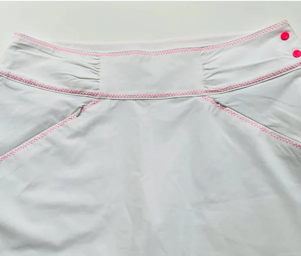 Antigua Skort Golf White Pink Size 8 - Image 3