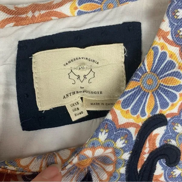 Anthropologie Vanessa Virginia women's 8 medium Dress sleeveless sheath floral e - Image 3