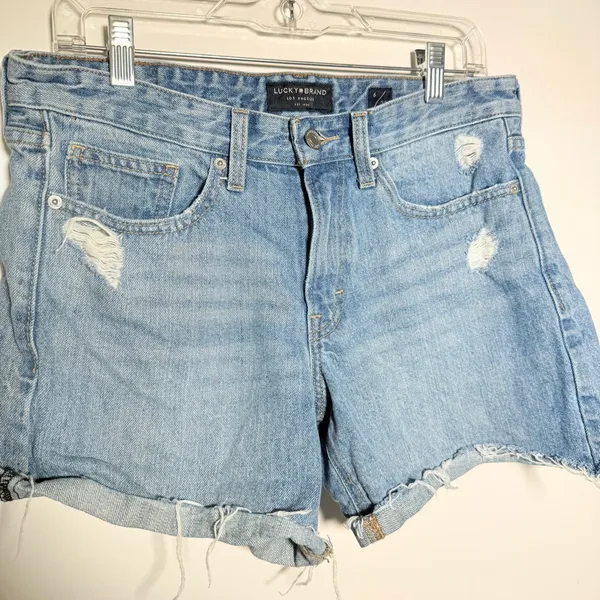 Lucky Brand Light Blue Distressed Denim Shorts Sz 6/28 - Image 4