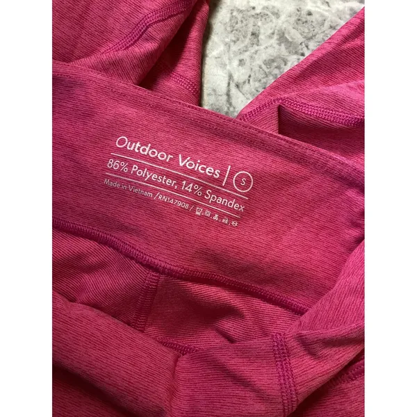 Outdoor Voices Pink Space Dye High Rise Cropped Leggings Women Small RN147908 - Image 6