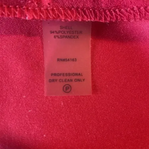 Calvin Klein Red Beaded Sleeve‎ Sheath Midi Dress Size 6 Holiday Party Cocktail - Image 9