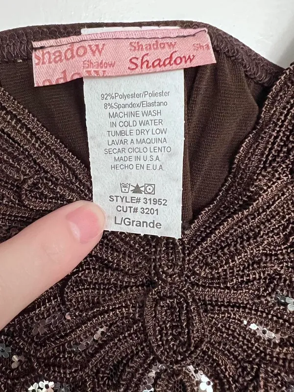 Brown Sequin Butterfly Cami Top Y2K Deadstock - Image 5
