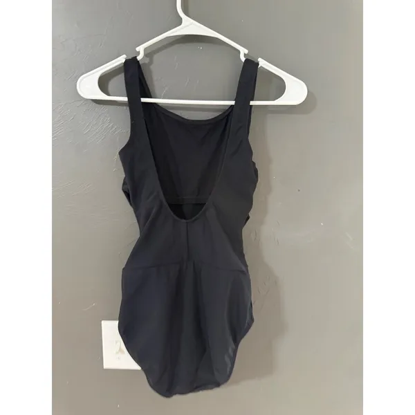 Shape FX Swim Womens Black Ruched Front One‎ Piece Swimsuit Size 6 C-3776 - Image 4