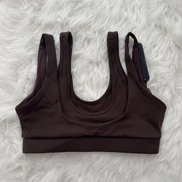 Nike Skims Matte Double Strap Scoop Bra Dark Sepia Size Small - Image 7