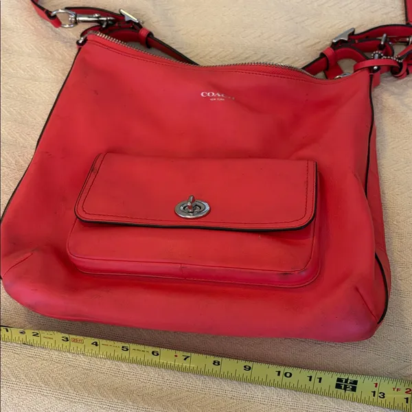 Coach Red Coral Shoulder handbag shoulder purse - Image 8