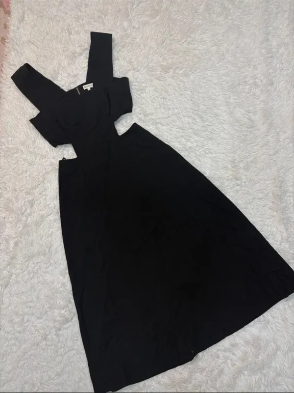 Suno Black Cutout Midi Dress - Classic Women's Dress - Image 2