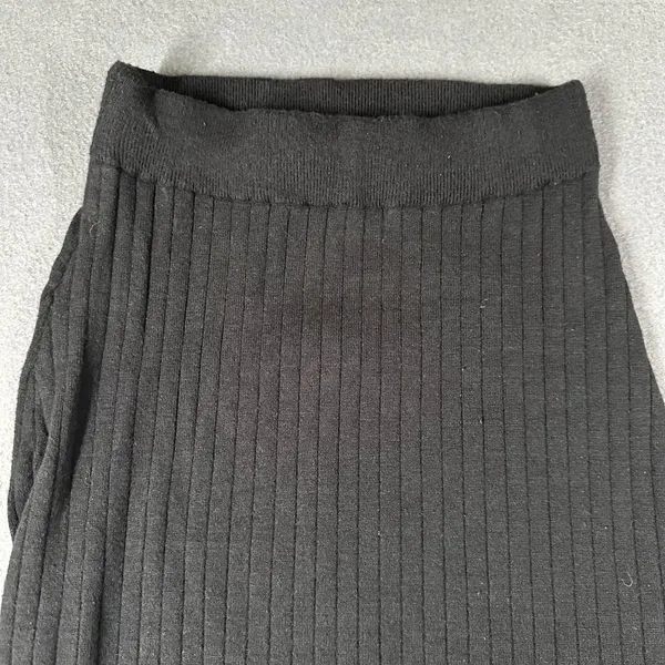 Abercrombie Fitch Womens S Black A-Line Pull‎ On Viscose Skirt Front Split - Image 3