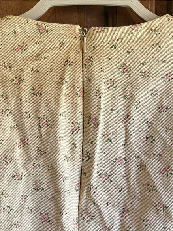 Lulu’s Darling Girl Beige Floral Twill Long Sleeve Mini Dress L - Image 11