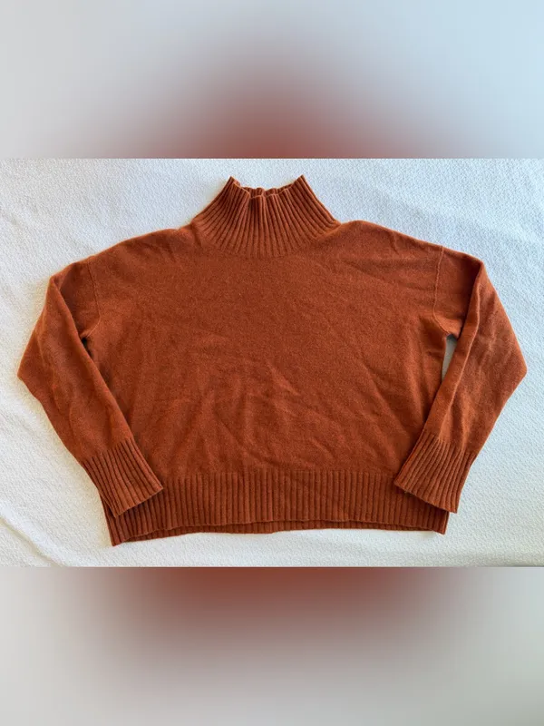Free People Poppy Cashmere Turtleneck Sweater Copper - Image 2