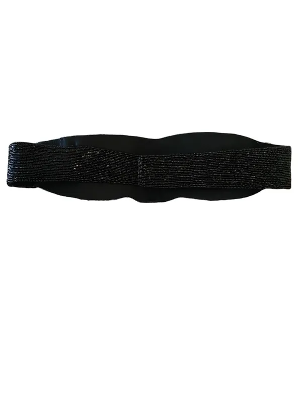 Vintage 80s Beaded Statement Waist Belt Cummerbund glam cocktail attire Disco - Image 7