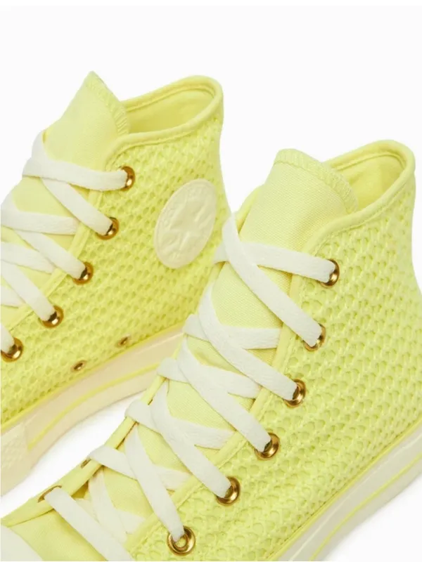 NEW Converse Wmns Chuck Taylor All Star Lift Platform Knit High 'Lemon Slushy' - Image 6