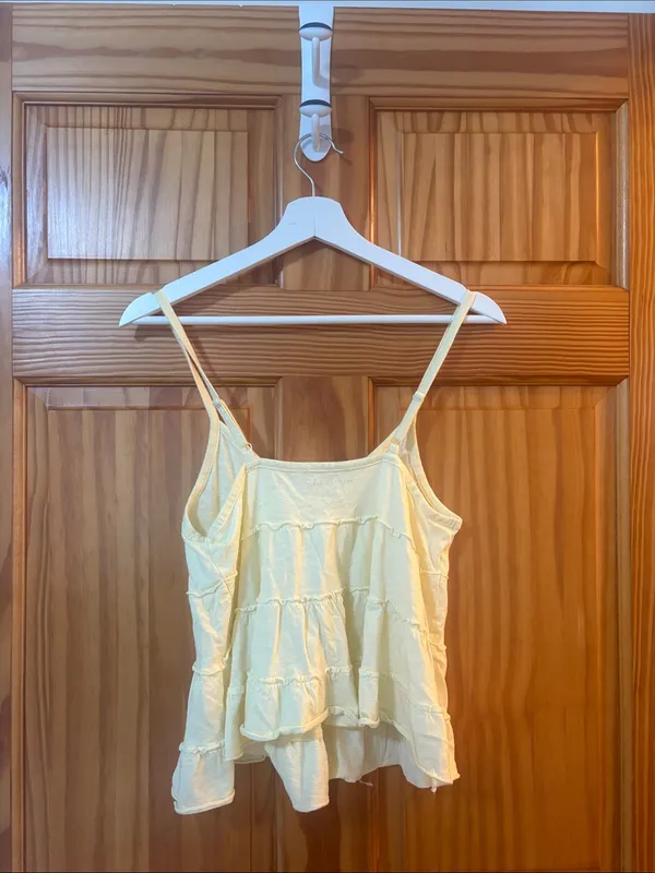 American Eagle Size Small Yellow Peplum Tank Top - Image 6