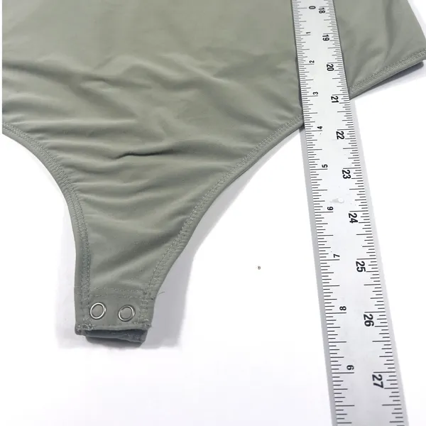 Abercrombie & Fitch Womens Medium Sage Green Buttery Soft Square‎ Neck Bodysuit - Image 6