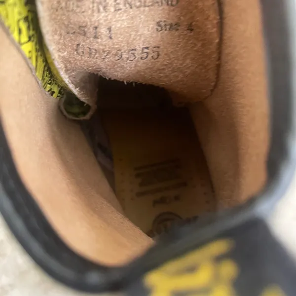 Dr Martens 1460 Yellow London Sketch Print Boots Made in England Womens 6 USA - Image 11