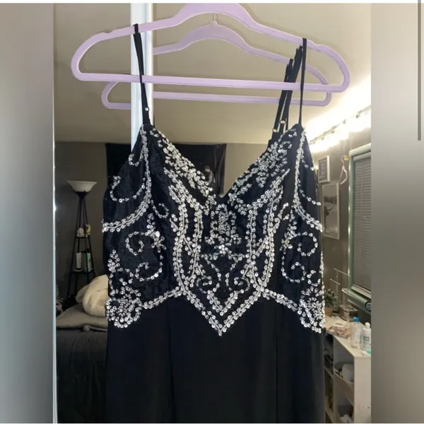 Say Yes To The Prom Embellished Spaghetti Strap Sweetheart Neckline Prom Dress - Image 5