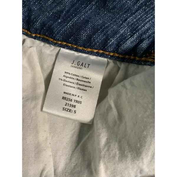 J. Galt Womens Denim Mini Skirt Blue Low Rise Double Button Small - Image 4