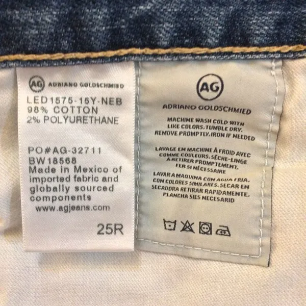 AG Adriano Goldschmied the ex-boyfriend slim slouchy slim size 25r - Image 13