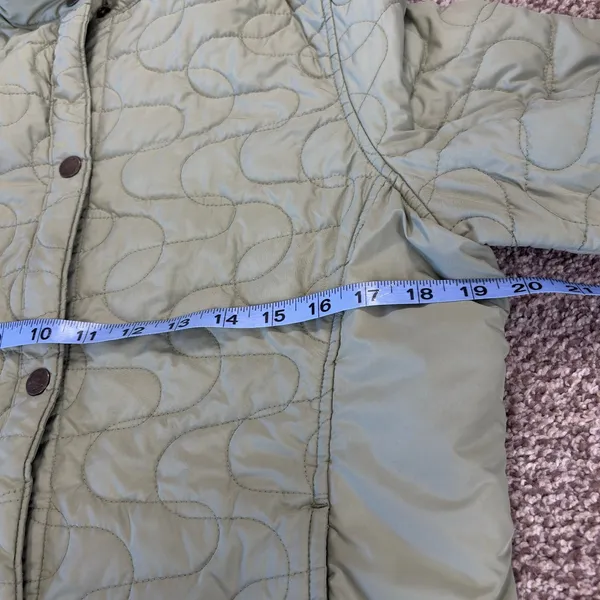 Woolrich Quilted‎ Light Sage Jacket Women Small Snap Button Coat Outdoor Winter - Image 9