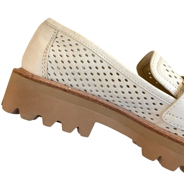 Like New Dolce Vita Leather Malila Loafers Ivory Size 7.5 - Image 5