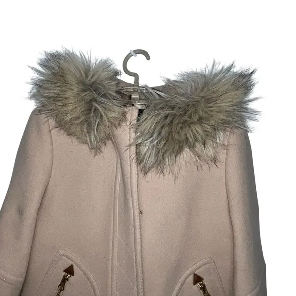J. Crew Chateau Parka Italian Stadium Cloth Wool Coat Hooded Size 2T Tall‎ Beige - Image 3