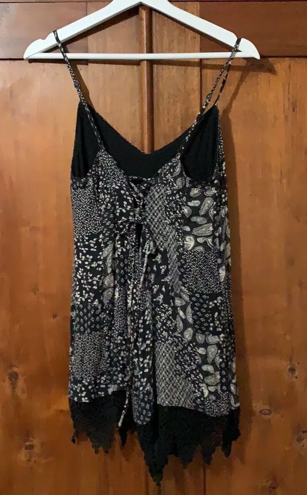 Black Lace Up Romper - Image 2