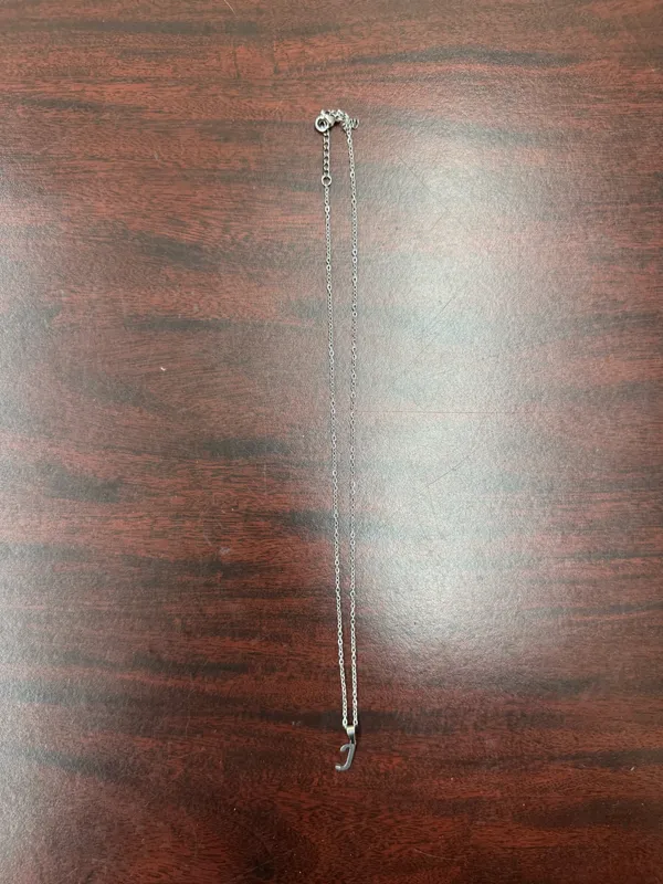 J Initial Silver Necklace - Image 2