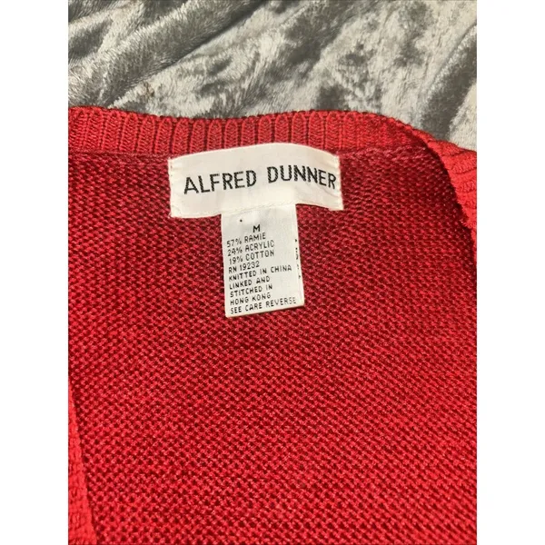Alfred Dunner‎ Red Embroidered Sweater Vest Women's Medium Floral Cottagecore - Image 4