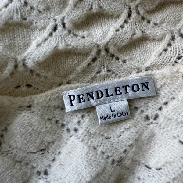 Vintage Pendleton Wool Pointelle Knit Cardigan - Image 4