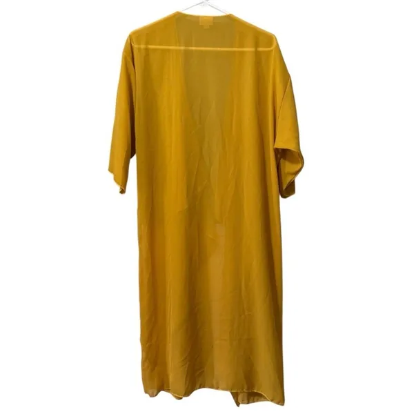 Lularoe Mustard‎ Yellow Kimono Sz Medium Sheer Artsy Duster Vacation Lightweight - Image 2