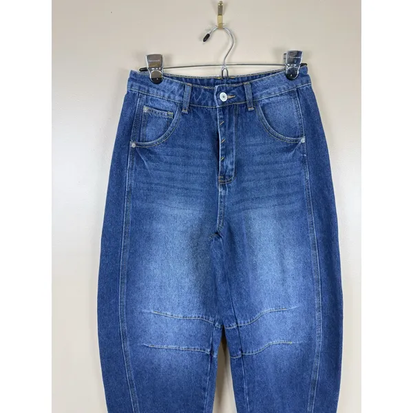 Baggy Jeans Women’s Size 4 Blue Medium Wash Barrel Y2K Grunge 80s 90s VTG - Image 3