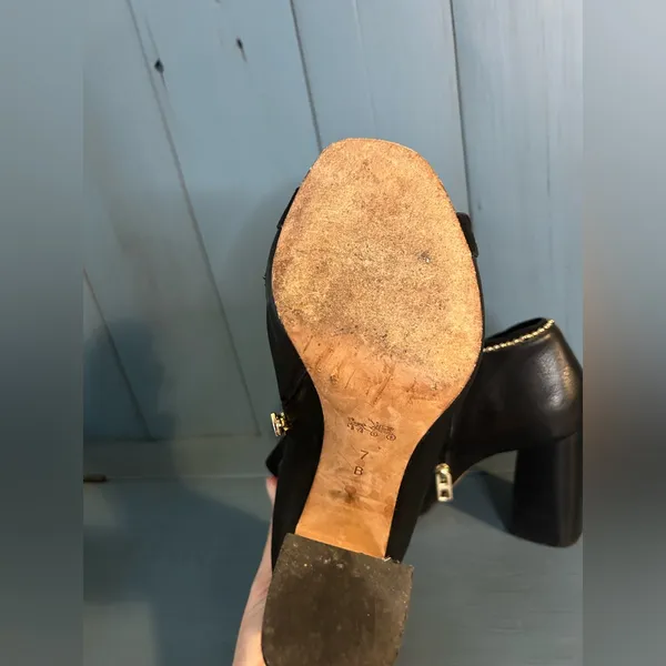 Coach Black Leather Open-Toe Ankle Boots | Size 7 - Image 6