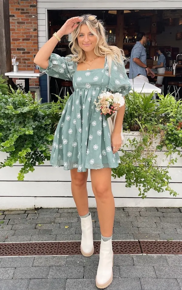 These Three Boutique Green Flower Dress - Image 2
