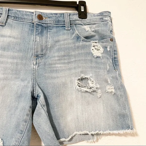 Pilcro And the Letterpress Jean Shorts Distressed Size 29 ‎ Blue Anthropologie - Image 3