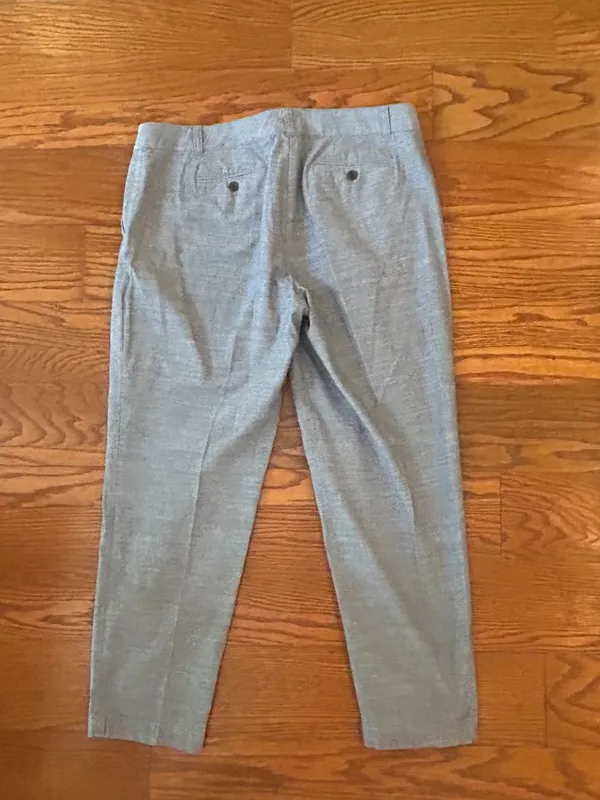 Talbots Chambray Casual Pants Trousers Size 12 Petite Preppy Minimalist Straight - Image 8
